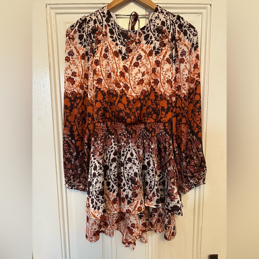 RARE! Sage the label Floral Long Sleeve short romper size M nwot